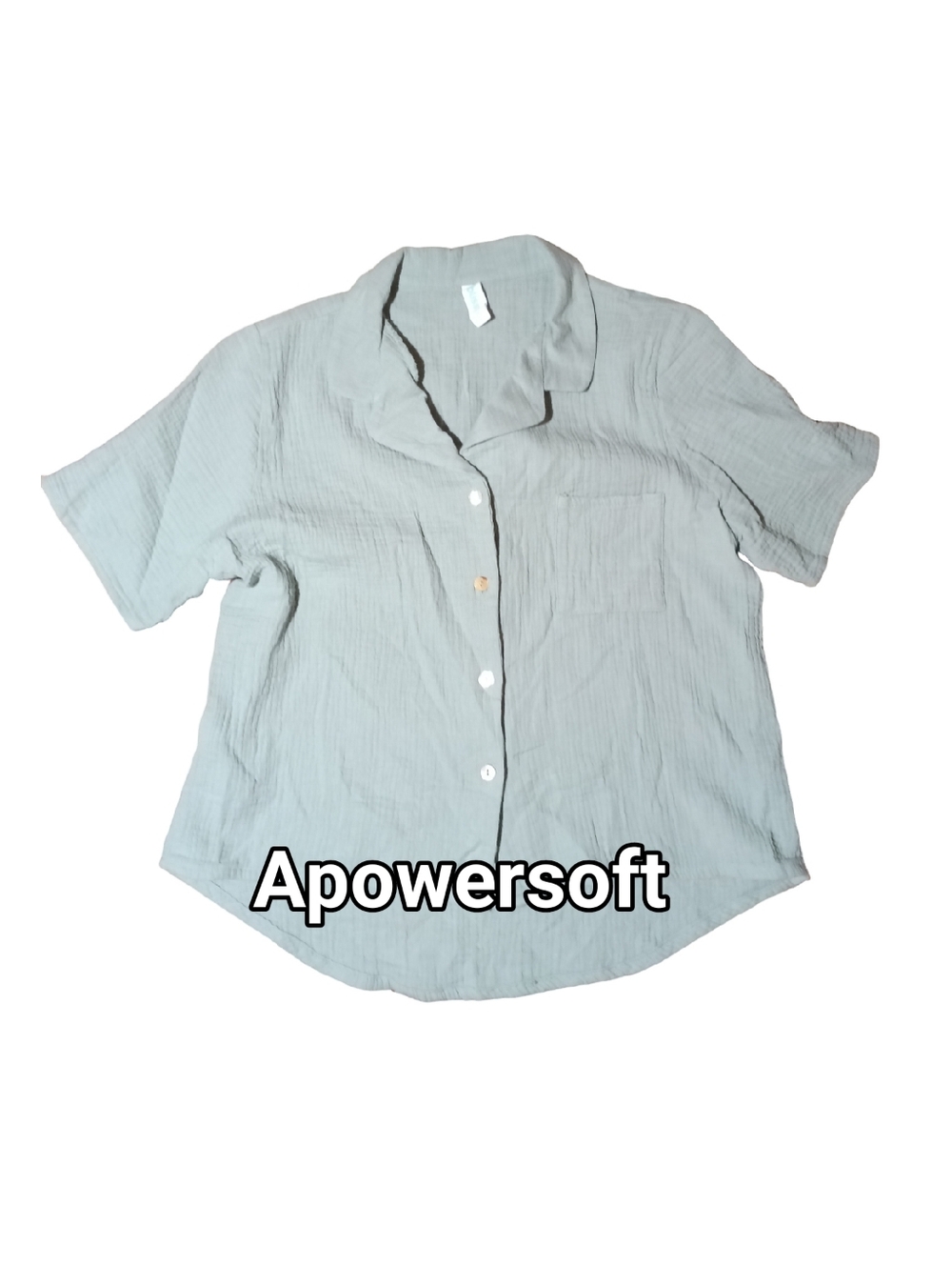 Light Sage Button-Up Short Sleeve Shirt